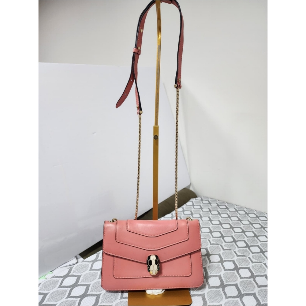 Bvlgari Serpenti Forever Calfskin Crossbody Bag Peach